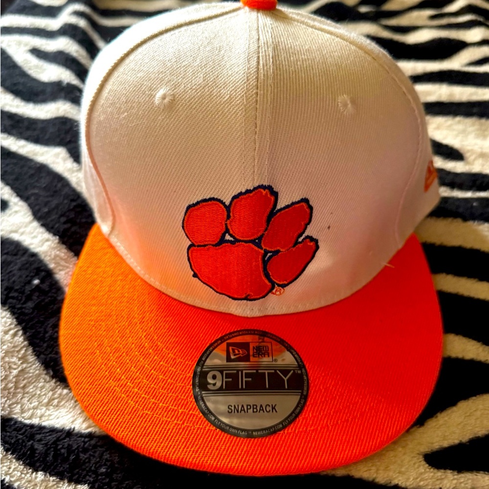 New Era Orange and White Snapback Cap